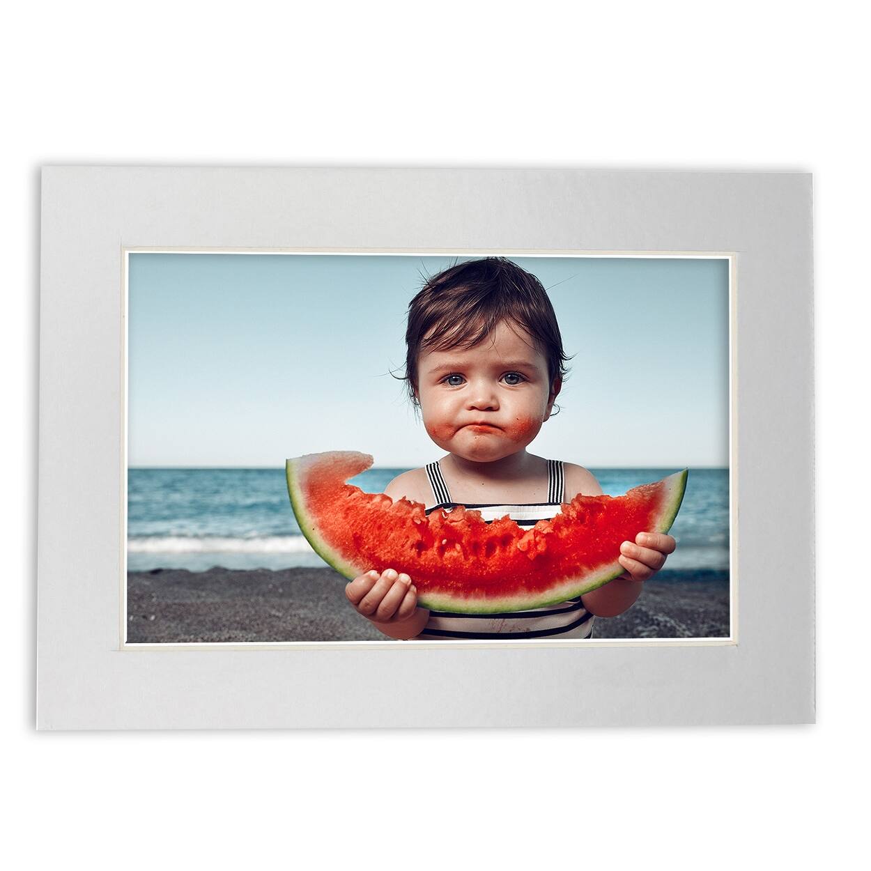 16x20 Mat for 8x10 Photo Metallic Silver Matboard for Frames Measuring 16 x 20 Inches To