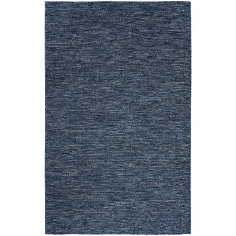 Nourison Practical Solutions Indoor/Outdoor Geometric Area Rug - Navy/Blue - 6'x9'