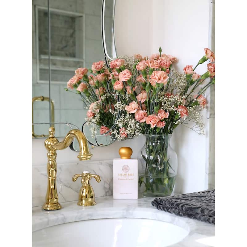 French Country 8 in. Widespread Bathroom Faucet in Polished Brass