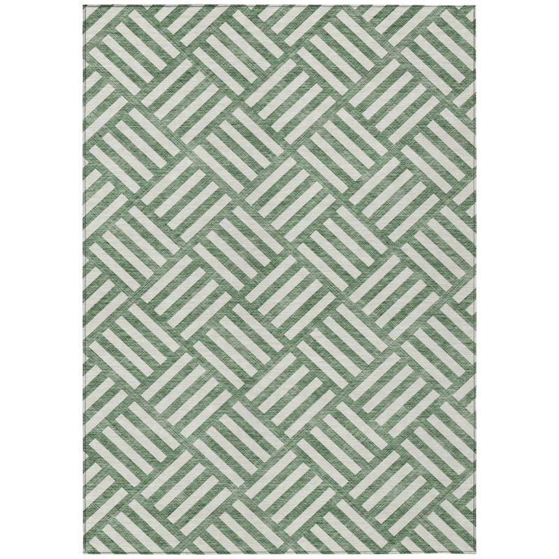HomeRoots Geometric Transitional Rectangle Outdoor Rug