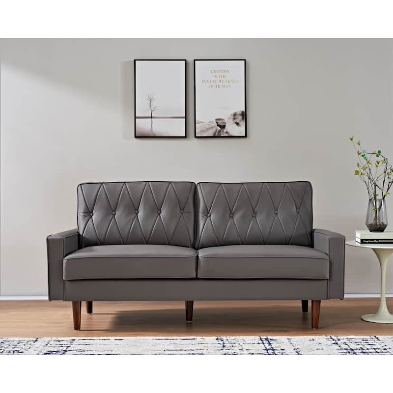 Acire Faux Leather Cushion Back 2PCS Living Room Set