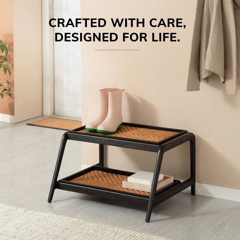 Jani Double-Tier Black Stand 2-Pair Rubber Boot Trays