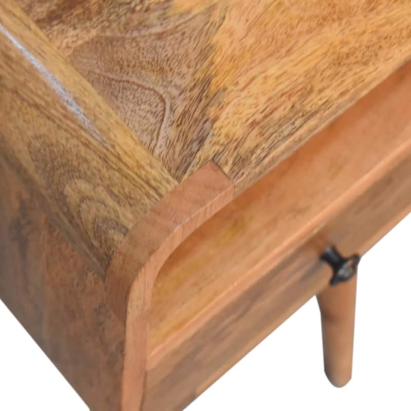 Artisan Furniture Solid Wood Mini Oakish Curve Open Nightstand