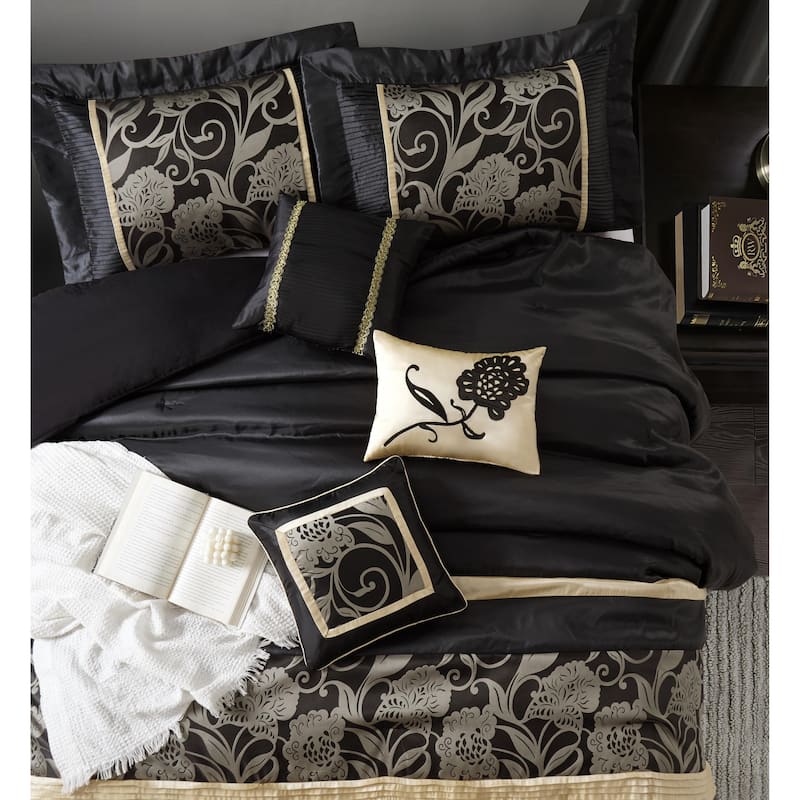 Nanshing Brie 7 Piece Floral Jacquard Comforter Set