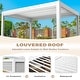 preview thumbnail 36 of 188, EROMMY Outdoor Louvered Pergola Gazebo with Adjustable Aluminum Rainproof Roof