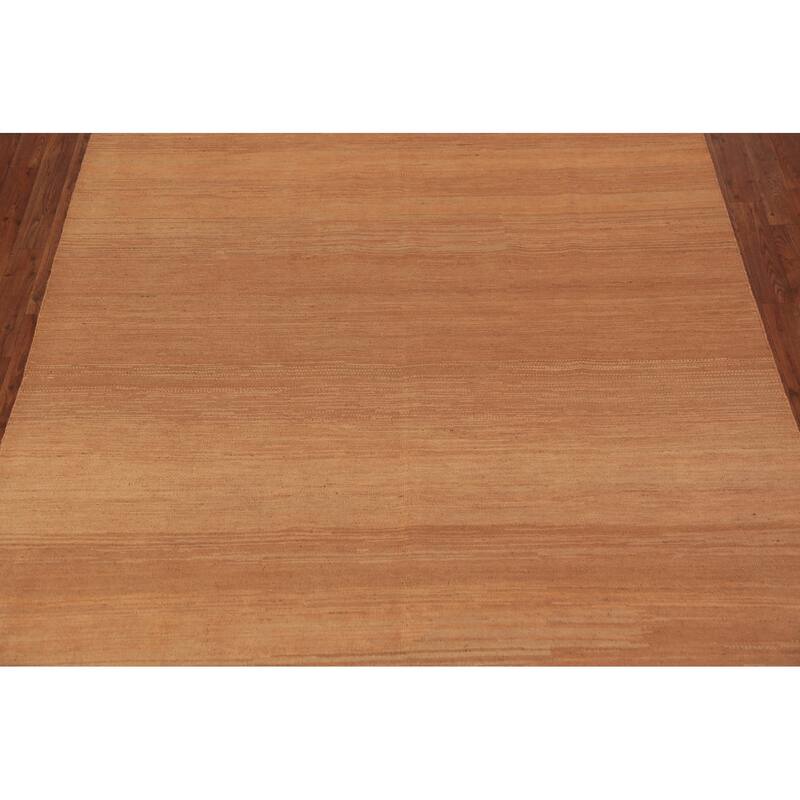 Modern Gabbeh Oriental Area Rug Hand-Knotted Solid Wool Carpet - 6'0" x 8'10"