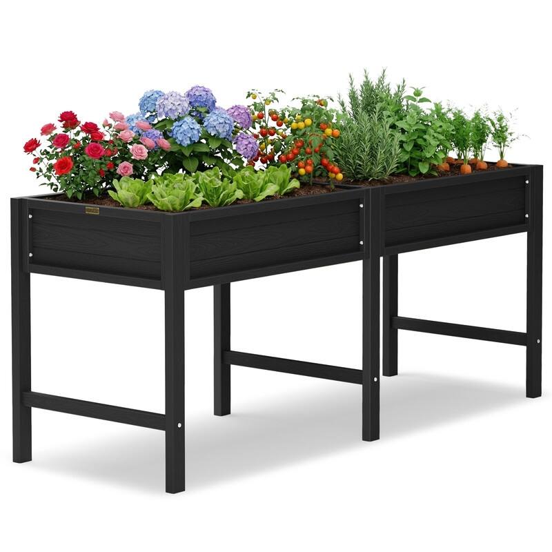 WINSOON Raised Garden Bed - Black - 72x24"