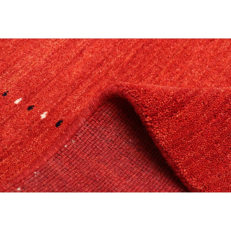 ECARPETGALLERY Hand Loomed Kashkuli Gabbeh Dark Copper Wool Rug - 4'11 x 7'10