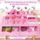 preview thumbnail 9 of 10, Pink Kid Vanity Table Chair Set with Mirror and 2 Large Storage Drawers Perfect for Holiday Gift - 28" x 13" x 39" (L x W x H)