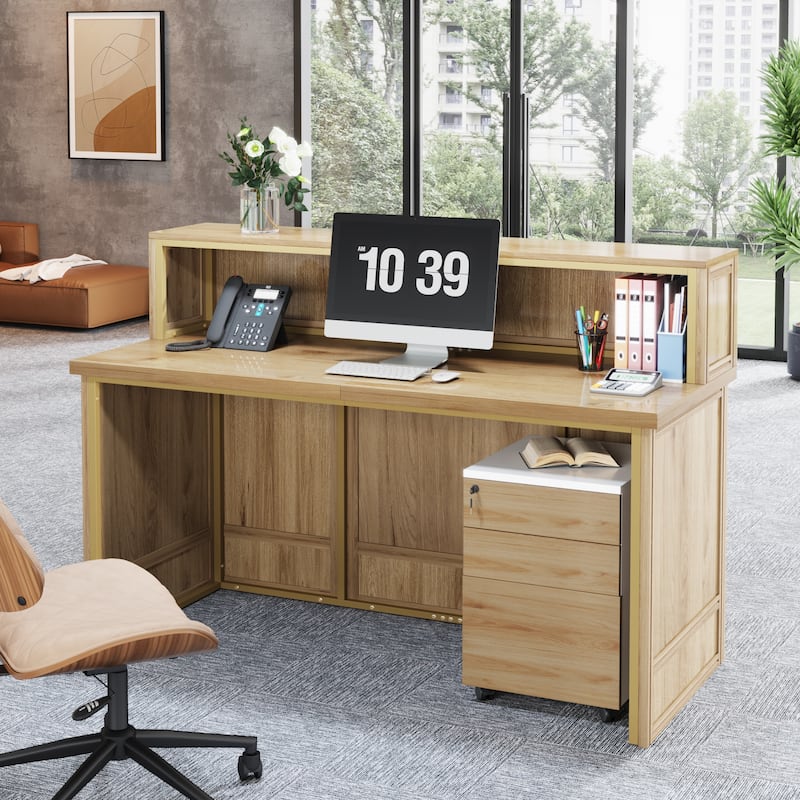 Modern Reception Desk with Counter,Front Desk Receptionist Desk ,Checkout Counter