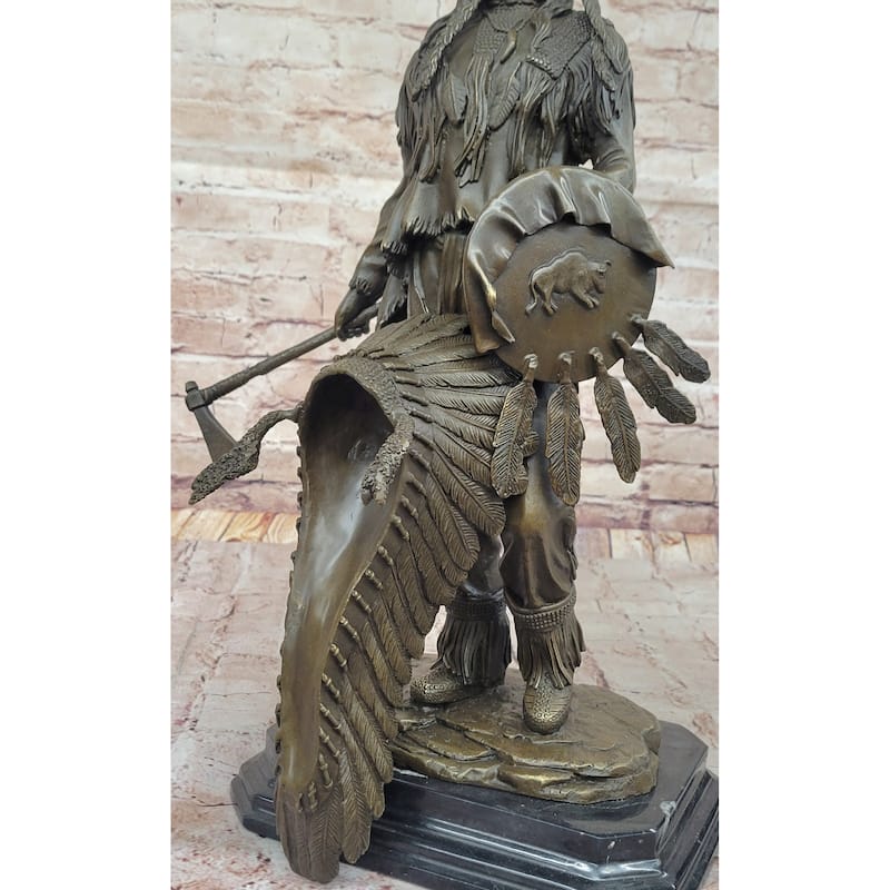 Appeal To The Great Spirit Sioux Chief Indian Bronze Statue By Mario Nick Figurine
