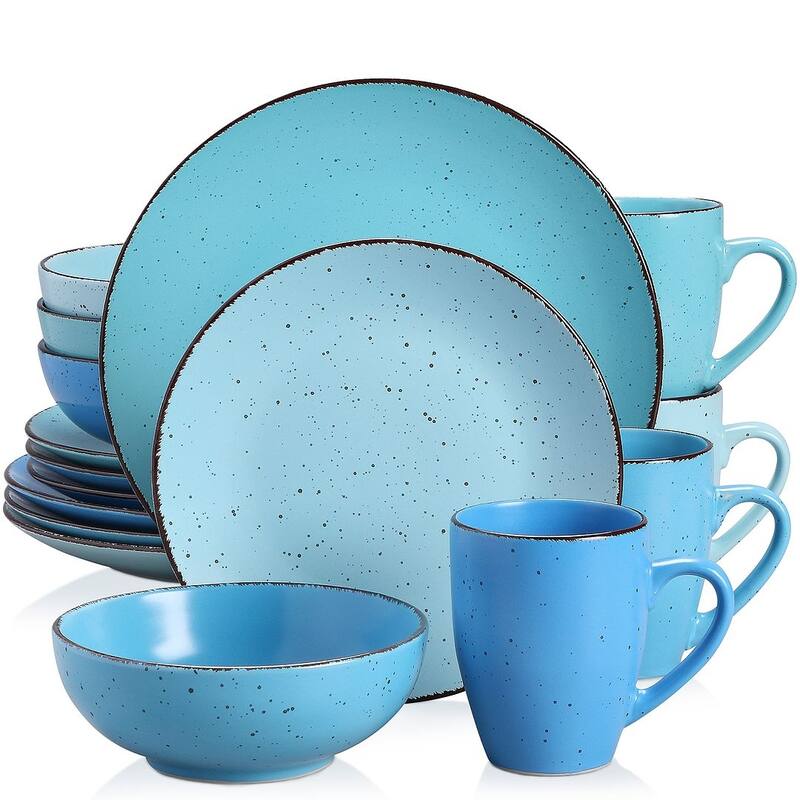 vancasso Moda 16-Piece Matte Speckled Dinnerware Set, Service for 4