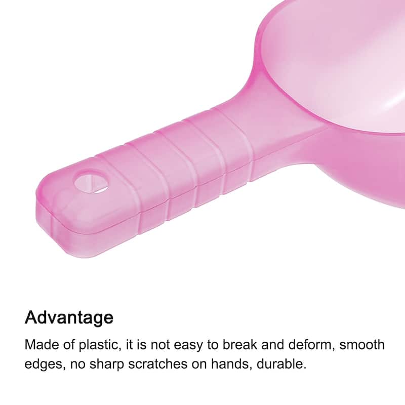 4Pcs Ice Scoop Plastic 5.9x3.3x2.4" Flour Cereal Sugar Shovel Pink