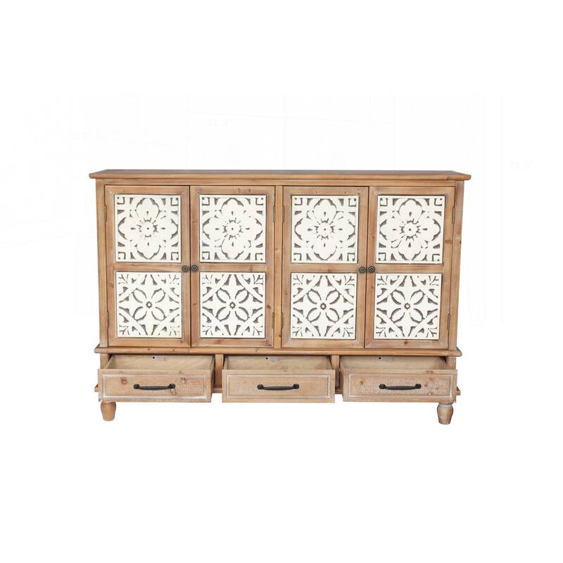 Charming Natural Wood Cabinet with Multiple Compartments