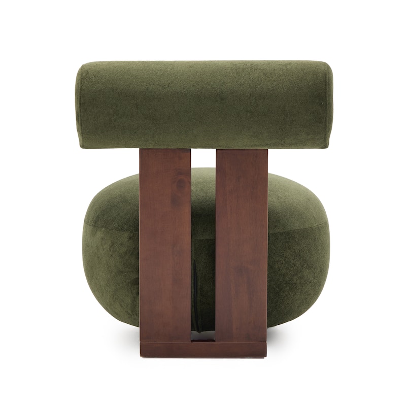 Christopher Knight Home - Modern Velvet Solid Wood Accent Chair with Sculptural Design