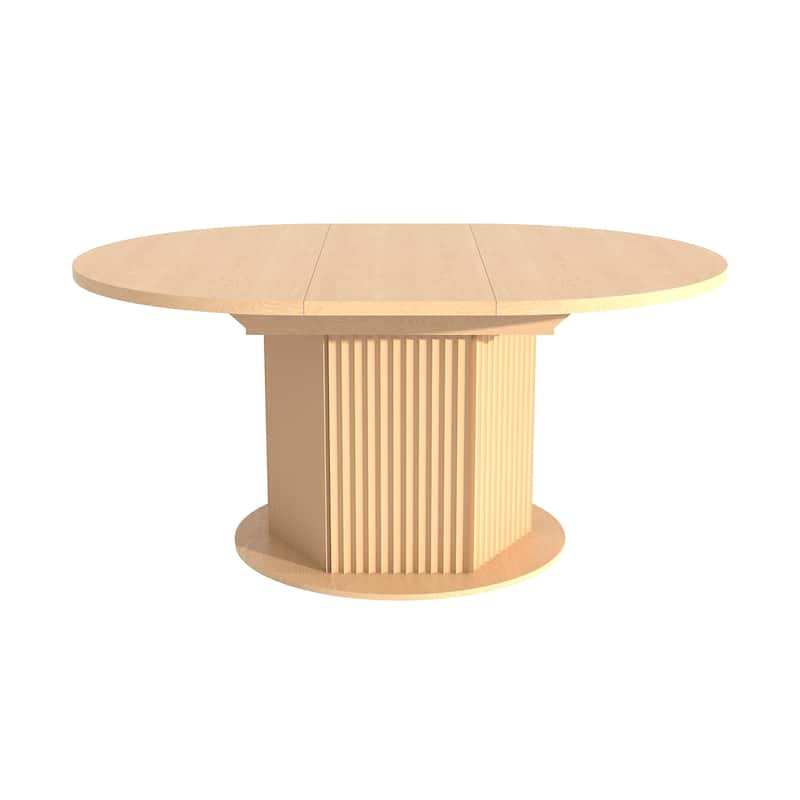 Round Dining Table for 4-6 People, Kitchen Table with Bump Texture Base, Wooden Dinner Table for Dining Room Family Gathering