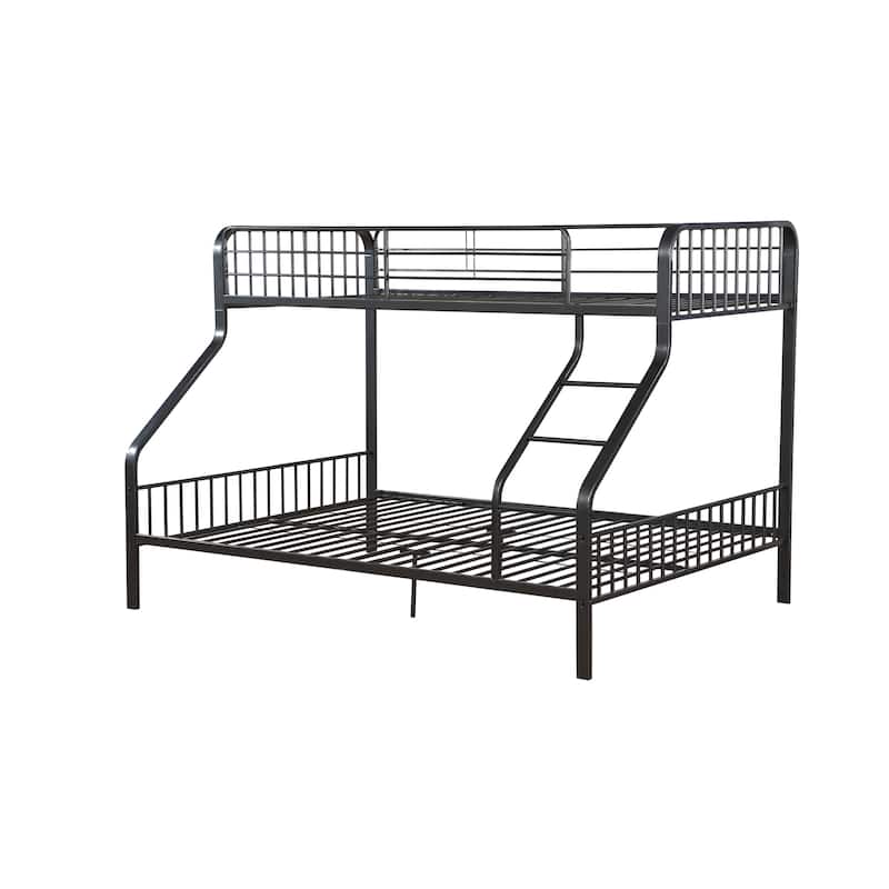 Twin XL over Queen Metal Bunk Bed with Built-in Ladder