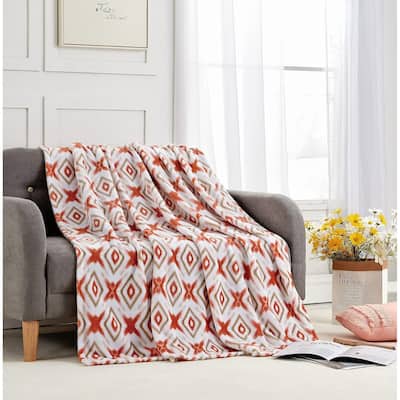 PlushElegance by Decor&More Extra Soft Oversized Throw Blanket (50" x 70") - Idris Geometric