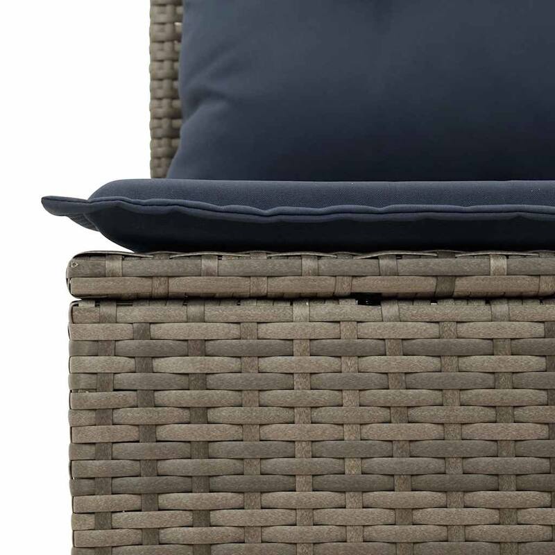 vidaXL Patio Sofa Set with Cushions Table and Couches 5 Piece Poly Rattan - 21.7 x 24.4 x 27.2