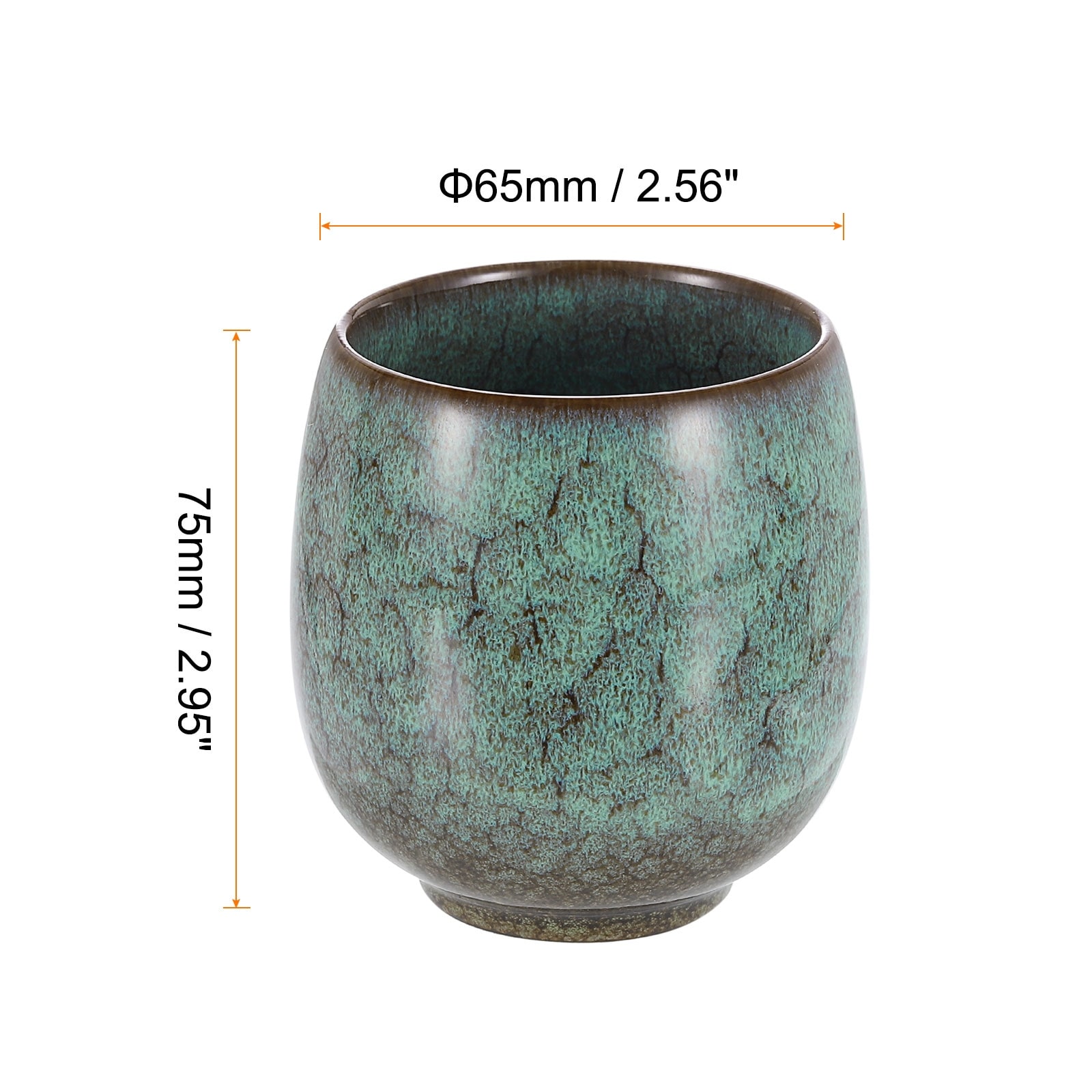 4pcs Chinese Ceramic Teacups 5.75oz Traditional Gong Fu Tea Set, Light Green