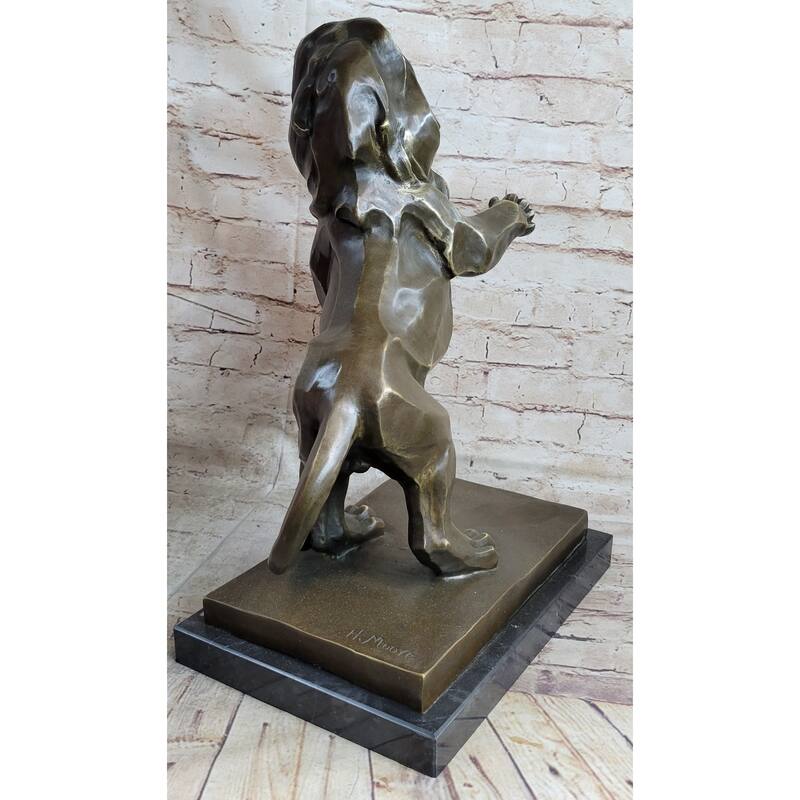 Abstract Guardian Imitative Lion Bronze Statue Sculpture Cubism Henry Moore 17 Inches X 12 Inches