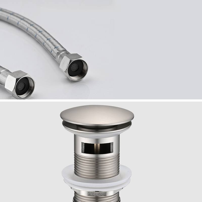 Topcraft Two Handle Bathroom Sink Faucet with Pop-Up Drainer