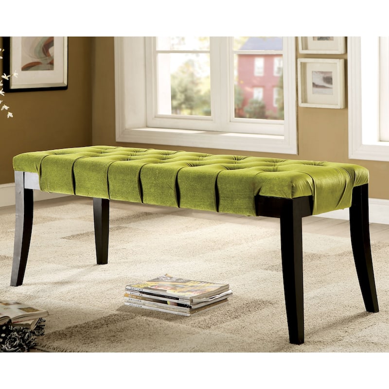 Oran Contemporary Fabric Tufted Accent Bench by Furniture of America