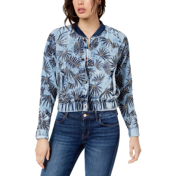 Shop Guess Womens Bomber Jacket Fall Denim M Overstock 30266513