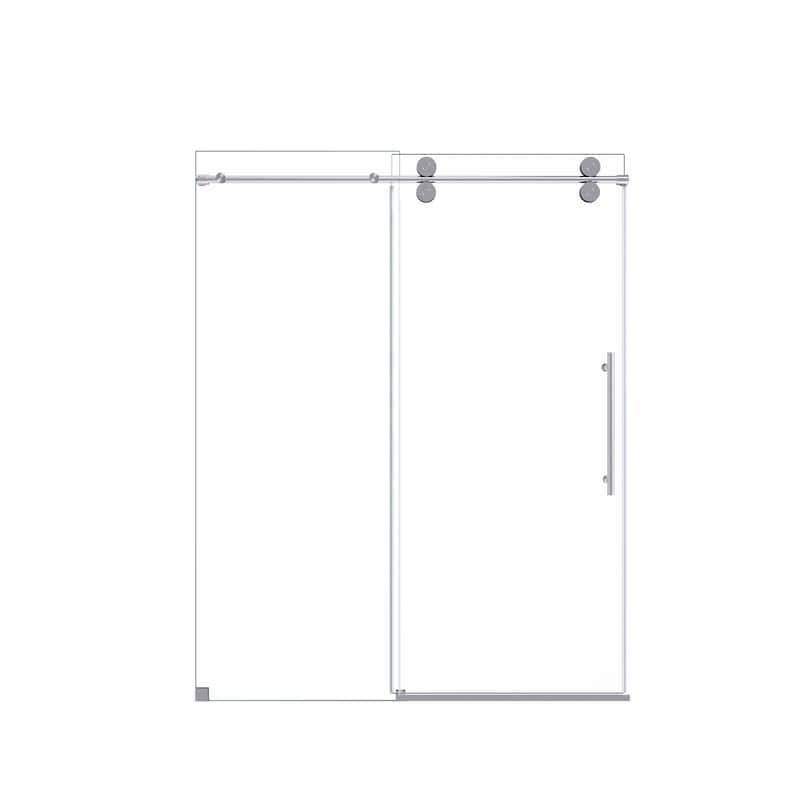 Frameless Clear Tempered Glass Single Sliding Shower Door with 5/16" Thick