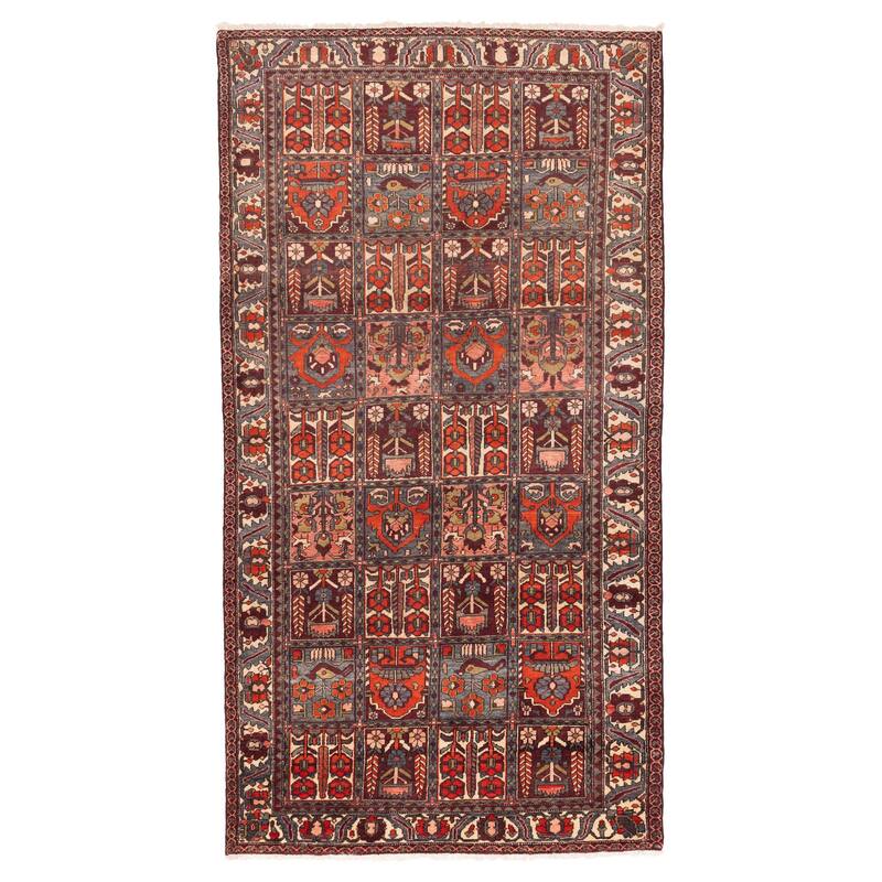 ECARPETGALLERY Hand-knotted Kayseri Vintage Dark Red Wool Rug - 5'3 x 10'0