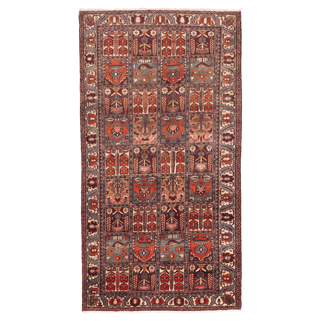 ECARPETGALLERY Hand-knotted Kayseri Vintage Dark Red Wool Rug - 5'3 x 10'0