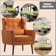preview thumbnail 16 of 44, Linen Fabric Lounge Wingback Chairs Modern Accent Chair
