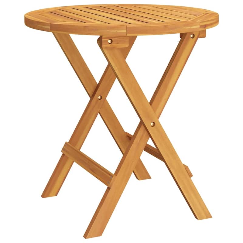 vidaXL Bistro Table Natural wood Solid acacia wood Small Folding - 18.1 x 18.1 x 18.5 in