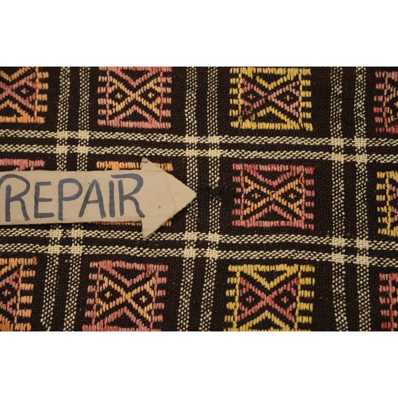 Hand Woven Oriental 100% Wool Carpet Southwestern Tribal Multi-Colored Kilim Runner Rug - 9' 1'' X 4' 2''