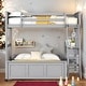 preview thumbnail 1 of 10, Twin Over Full Bunk Bed With Desk,Solid Construction for Bedroom