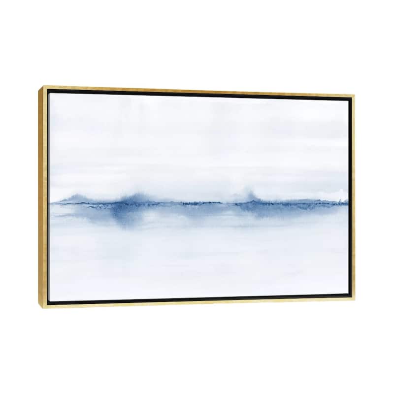 iCanvas "Watercolor Landscape V - Shades Of Blue" by Nouveau Prints Framed Canvas Print - Gold - 32x48