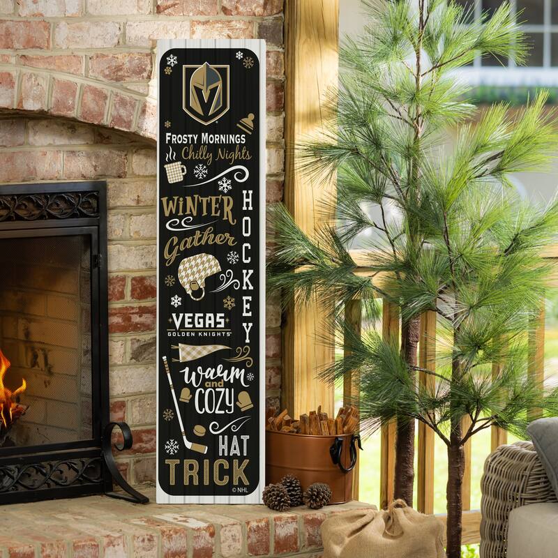 47" Double Sided Seasonal Porch Leaner, Vegas Golden Knights - 47" x 11.25" - Winter