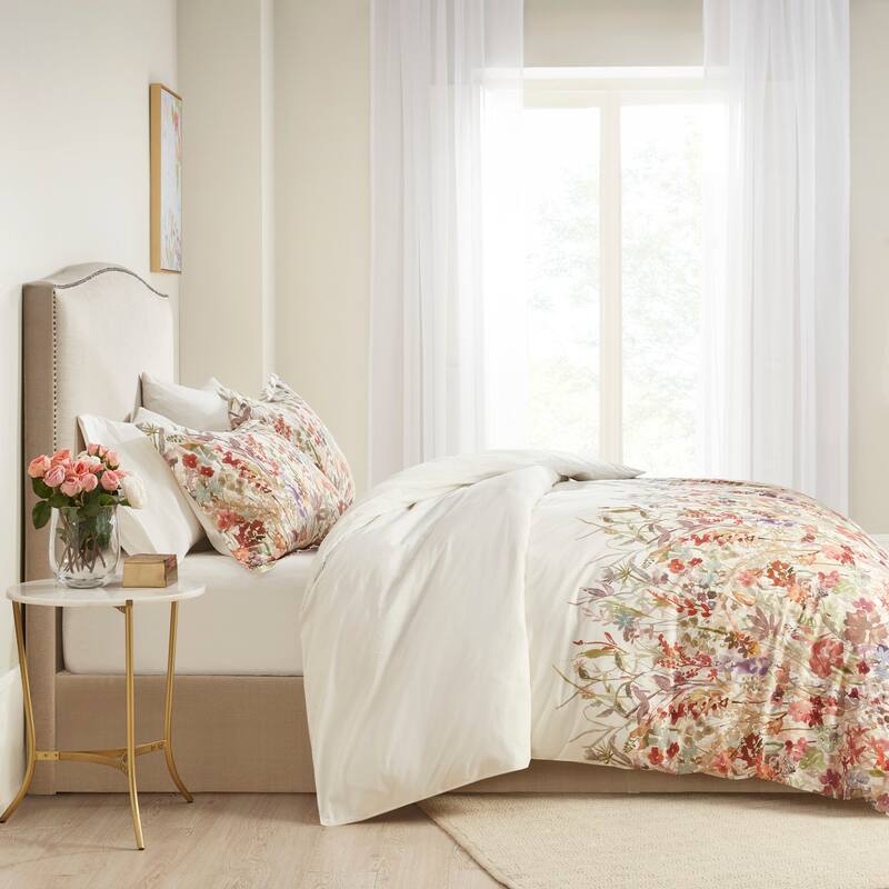 Madison Park Fiona Cotton Printed Duvet Cover Set