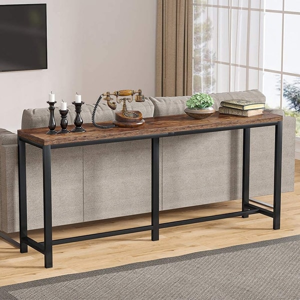 Extra Long Sofa Couch Console Table, 71inch Narrow Entryway Hallway ...
