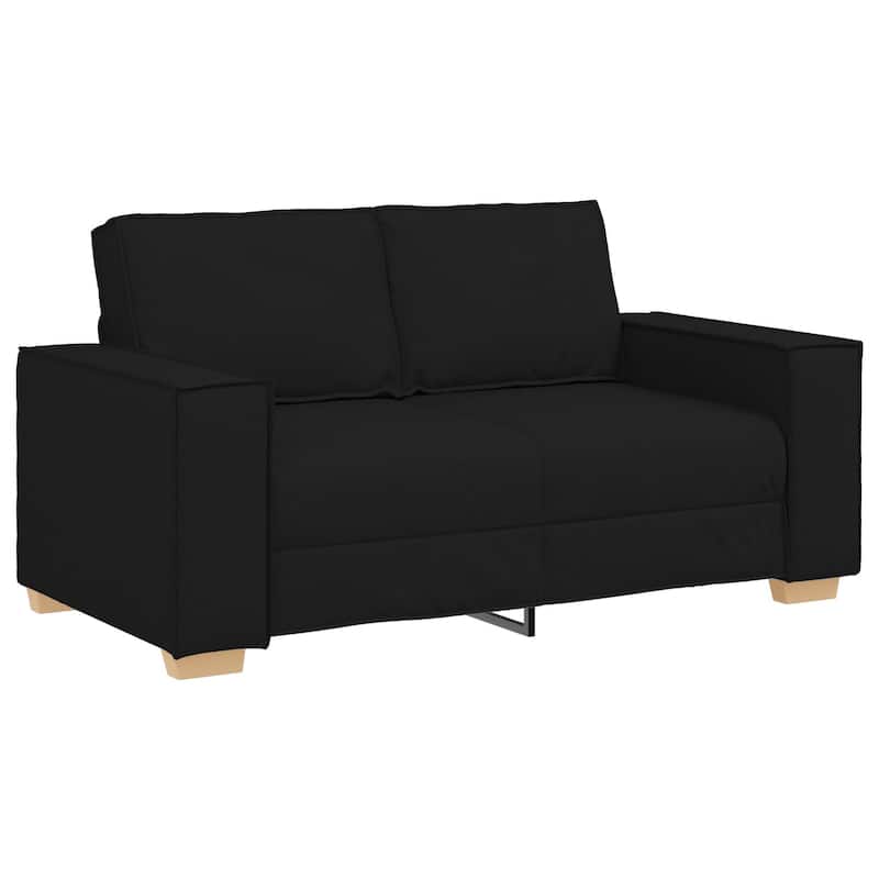 vidaXL 3 Piece Sofa Set with Cushions Black/Dark grey Fabric - 39 x 30.7 x 33.1