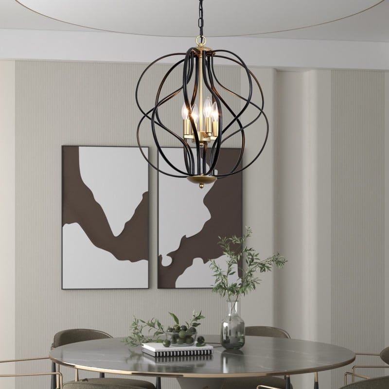 Maxax 4 - Light Unique Geometric Chandelier Wrought Iron