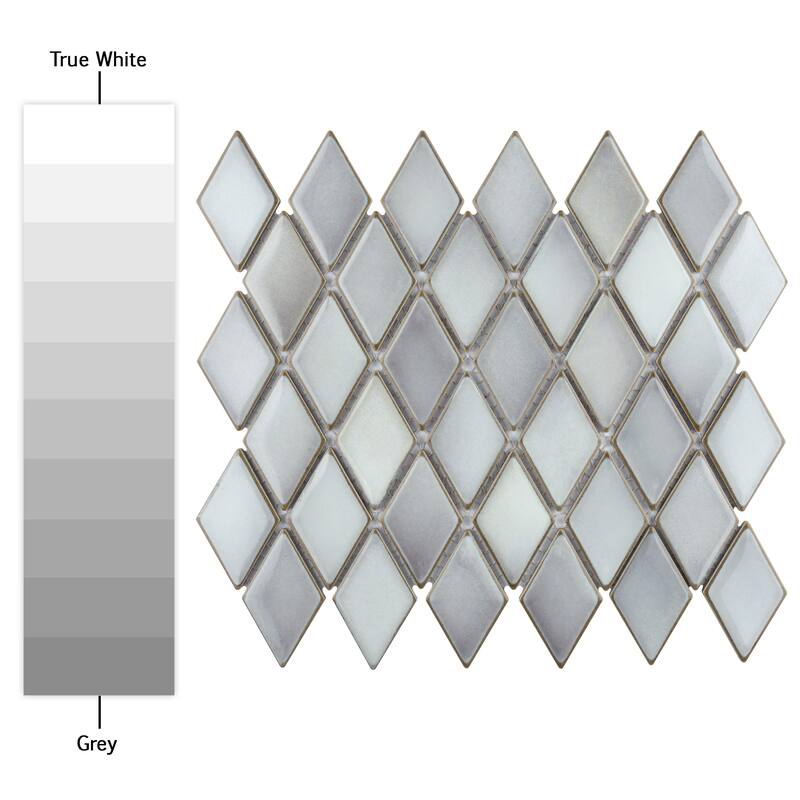 Merola Tile Hudson Kite Grey Eye 10-1/8" x 11-3/4" Porcelain Mosaic Floor and Wall Tile