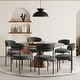 preview thumbnail 33 of 48, Bayville Mid-Century Curved Back Fabric Upholstered Metal Dining Chair (Set of 6) Charcoal Gray