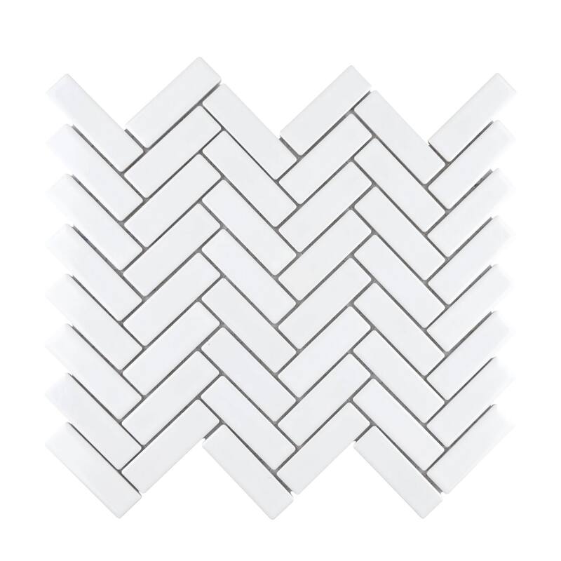 Rivonia Herringbone Matt Mosaic Tile - 5 Sheets (4.70 sf) - White