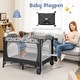 preview thumbnail 16 of 17, Gymax Portable Baby Playard Nursery Center Crib Bassinet w/ Hanging