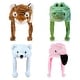 preview thumbnail 1 of 5, DolliBu Zoo Animal Plush Hat Set of 4 Warm Hat with Ear Flaps - One Size
