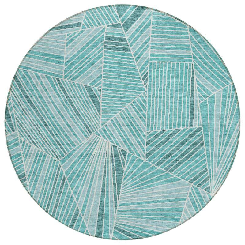 HomeRoots Geometric Transitional Rectangle Outdoor Rug