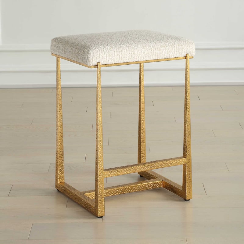Uttermost Midas Gold Counter Stool - 18.5"W x 15.5"D x 26"H