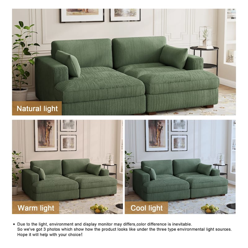 Modern Corduroy Modular Sectional Sofa Chaise Couch Bed
