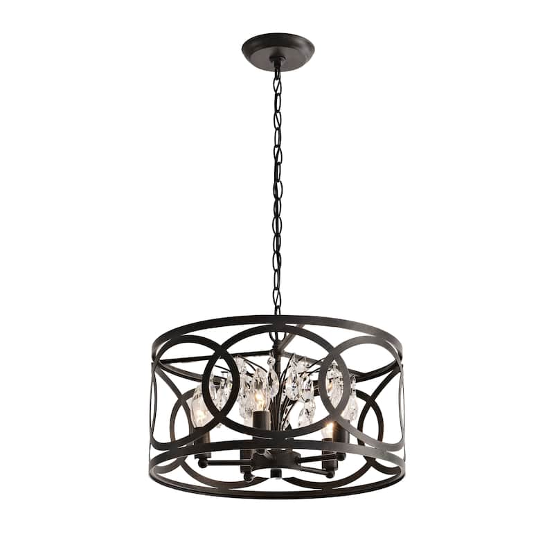 Aurelia 5-light Metal Cage Drum Pendant Chandelier